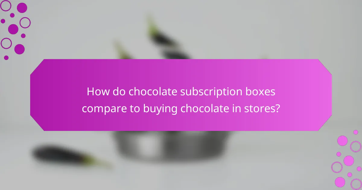 How do chocolate subscription boxes compare to buying chocolate in stores?