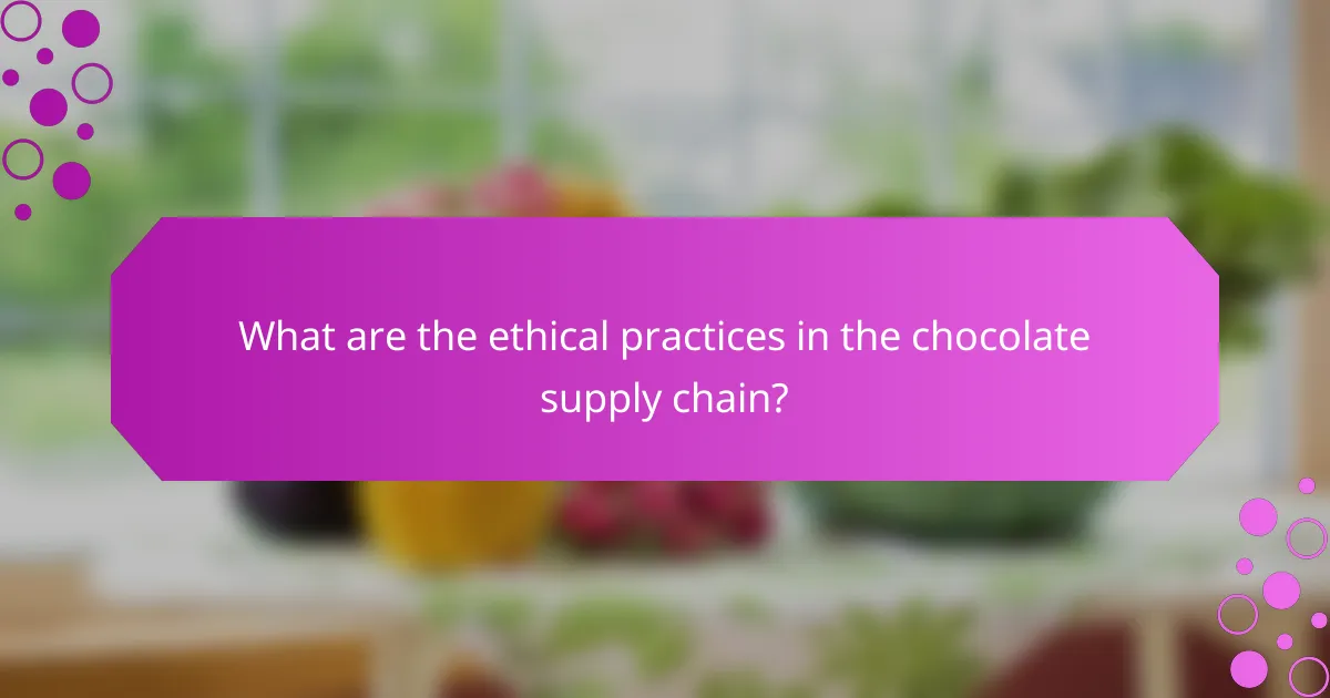 What are the ethical practices in the chocolate supply chain?