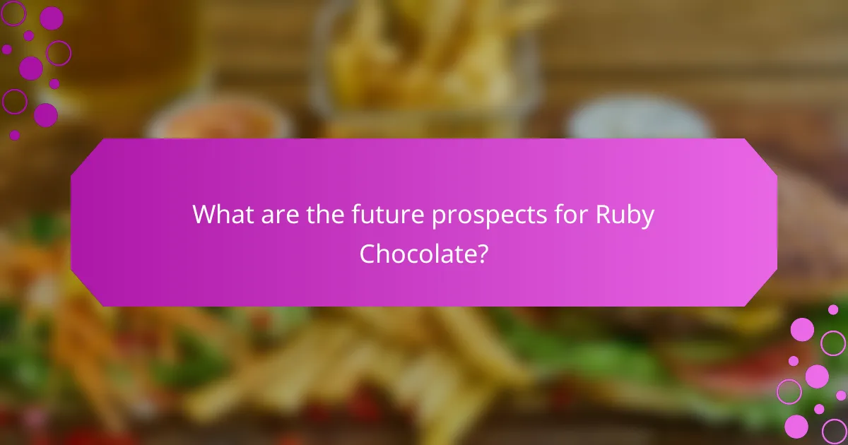 What are the future prospects for Ruby Chocolate?