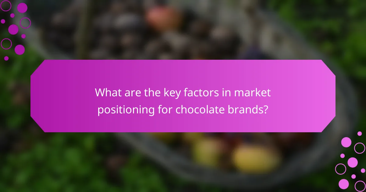What are the key factors in market positioning for chocolate brands?