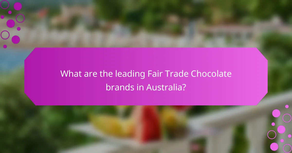 What are the leading Fair Trade Chocolate brands in Australia?